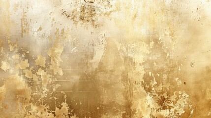 A brushed gold and beige metallic background, the texture is warm and inviting yet reveals subtle signs of wear and tarnish created with Generative AI Technology - obrazy, fototapety, plakaty