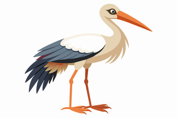 stork on the way of preying vector illustration