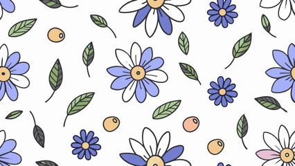 Nature’s Canvas: A Vibrant Vector Illustration of a Colorful Floral Pattern Design