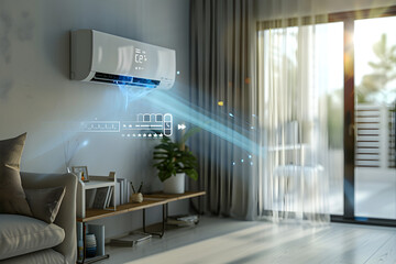 Customer Satisfaction Highlighted: Top-Rated Modern Air Conditioner Unit in Home Setting