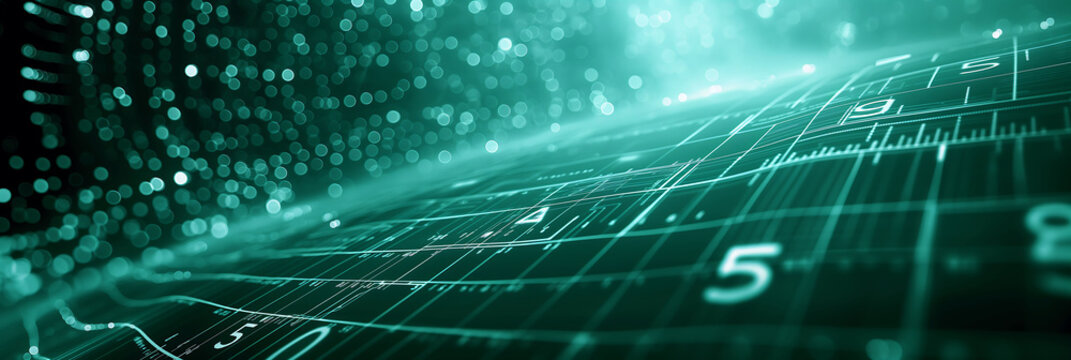 green background, on big data, cyberspace, wire transfers, artificial intelligence