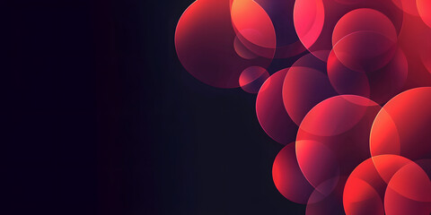 abstract background in the form of red gradient circles on a dark background. Geometric design in red colors