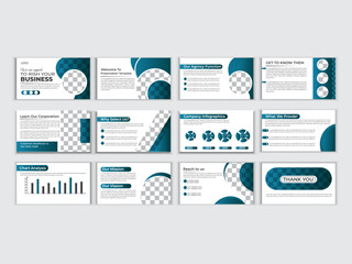 Fototapeta na wymiar Modern business powerpoint presentation design template and page layout design for brochure ,annual report and company profile. 