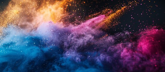 Obraz na płótnie Canvas Colorful powder cloud in the air