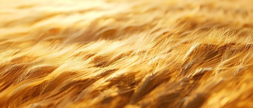 Closeup of golden cereal field swaying in the wind, emphasizing the issue of food crisis. Concept Agriculture, Food Crisis, Golden Cereal Field, Closeup Shot, Wind Swaying