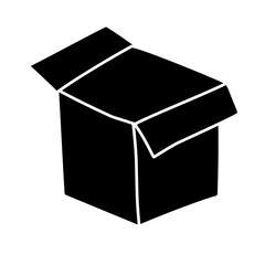 cardboard box silhouette icon