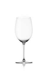Empty red wine glass isolated on white background