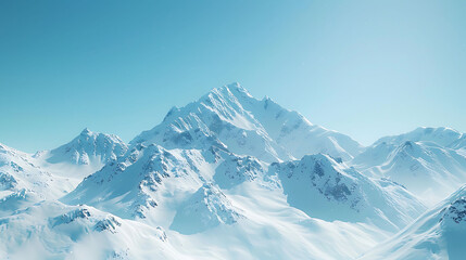 Snow-capped mountains against a clear blue sky