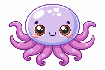 adorable octopus kawaii style vector illustration