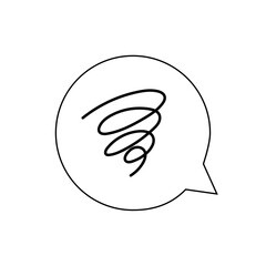 悩んでいるぐるぐるの吹き出しのアイコンイラスト