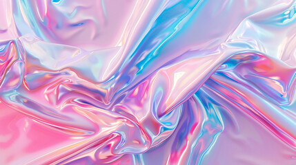 Obraz premium 3D iridescent background with pastel pink and blue-AI generated image 