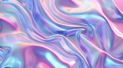 Naklejka premium 3D iridescent background with pastel pink and blue-AI generated image 