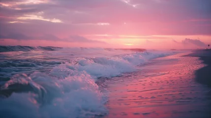 Zelfklevend Fotobehang Sunrise at Beach © AlissaAnn