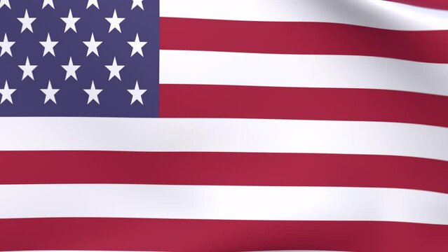 Waving flag of United States Animation 3D render Method
