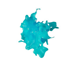 Blue liquid splash with textured surface