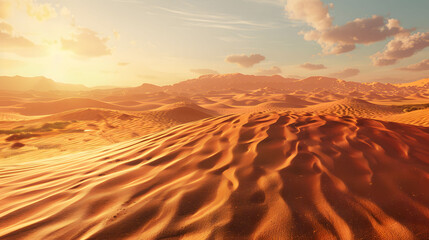 A desert where the sand patterns shift and tell stories from ancient times.