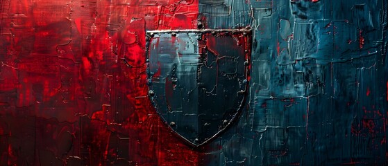 Unveiling Layers of Protection: A Digital Shield Painting Symbolizing the Strengthening Cybersecurity Journey. Concept Cybersecurity, Digital Protection, Shield Symbolism, Artistic Interpretation