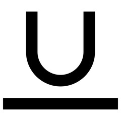 underline icon, simple vector design