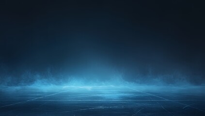 Abstract background of ice rink with smoke and fog on black, panorama  - obrazy, fototapety, plakaty