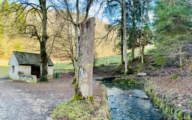 The Fils River deposit amidst the mountains of Wiesensteig