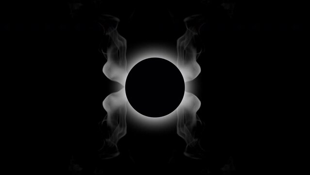 Glowing Black Orb Emitting Smoke Animation Background Loop