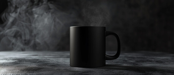 lack coffee cup or empty mug for drink on dark -AI generated image - obrazy, fototapety, plakaty