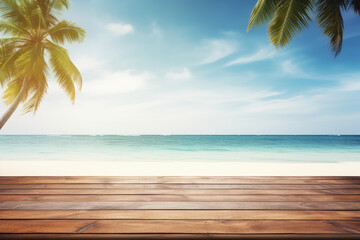 Serene Tropical Beach View from Wooden Deck