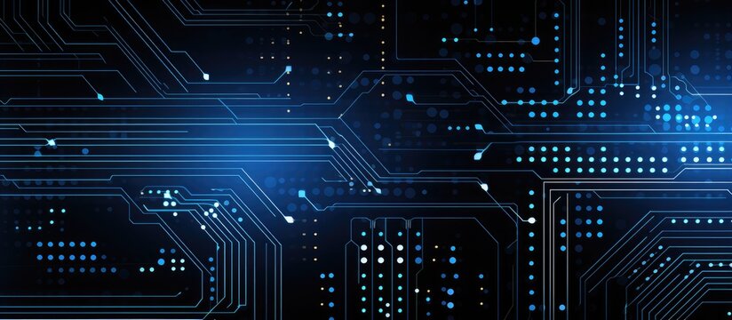 Futuristic Blue Circuit Board Technology Background