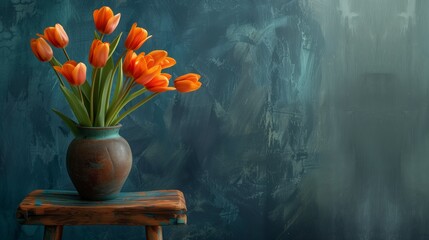 Orange Tulips in vase