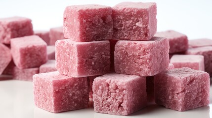 Close up of red turkish delight sweets isolated UHD Wallpaper