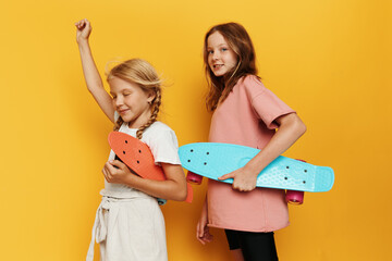 Capturing the Joy of Little Schoolgirls: Happy Children, Cute Friends, and Stylish Fashion in a...