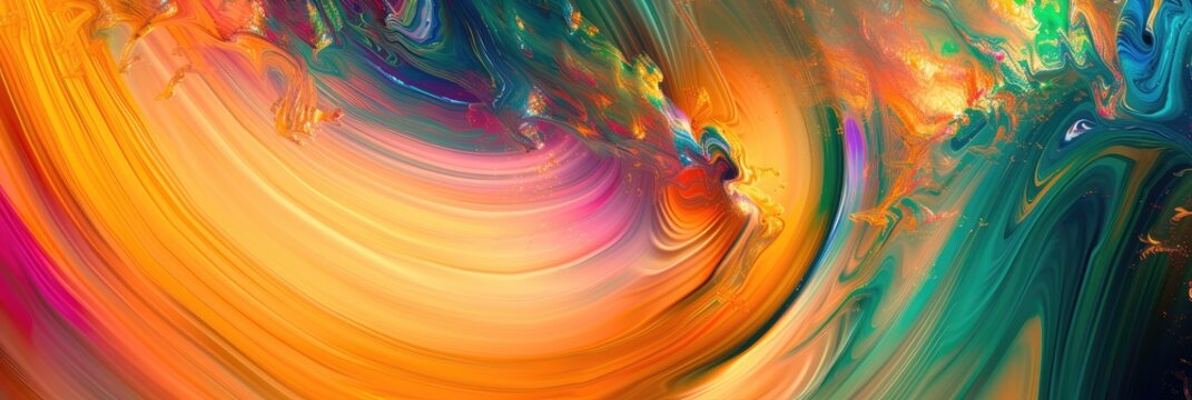 Vibrant Paint Swirls in Dynamic Abstract Design