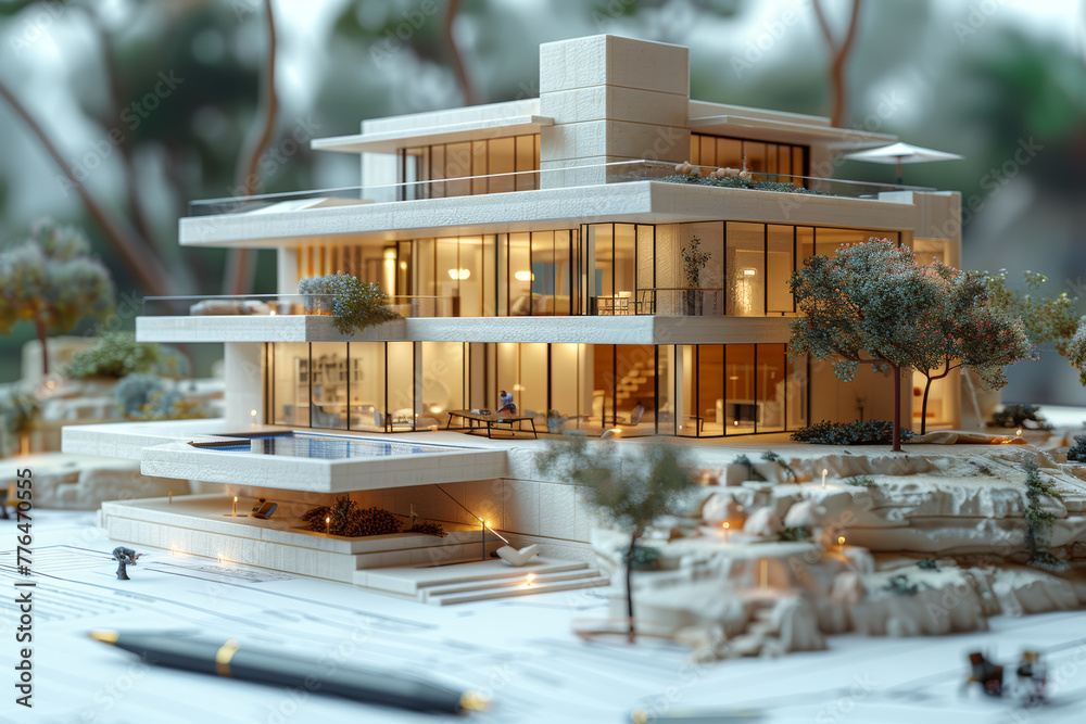 Poster a skilled architect designing innovative structures that blend form and function seamlessly. concept