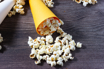 Obraz na płótnie Canvas Close-up of a popcorn cone