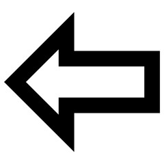 left arrow icon, simple vector design