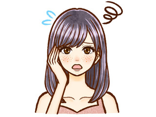 	毛穴に悩むロングヘアーの大人女性