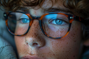 A teenager with glasses opts for contact lenses, seeking to avoid teasing and bullying from peers about his 