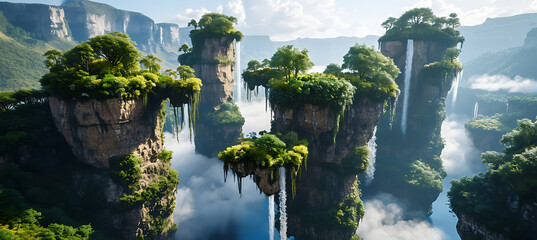 waterfall in the mountains