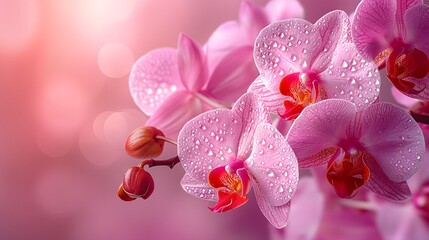Hintergrund rosa Orchidee, Banner, Textfreiraum rosa