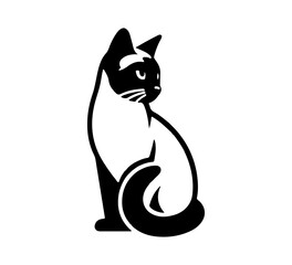 Siamese Cat hand drawn vector graphic asset	