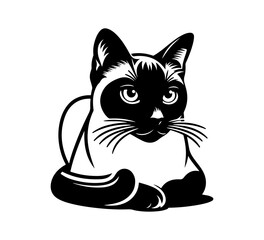 Fototapeta na wymiar Siamese Cat hand drawn vector graphic asset 