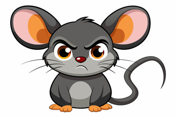 A cute little mouse grumping vector illustration