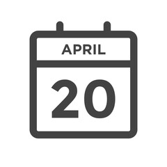 April 20 Calendar Day or Calender Date for Deadline or Appointment