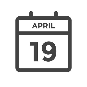 April 19 Calendar Day or Calender Date for Deadline or Appointment