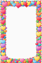 Colorful Love Frame made with hearts