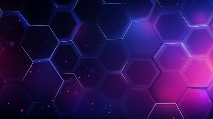 Fototapeta premium Neon Blue and Purple Hexagonal Pattern for High-Tech Background