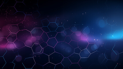 Sleek Hexagonal Technology Concept Background with Blue Neon Lights