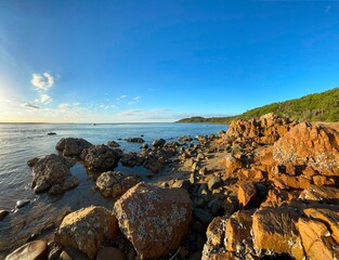 Sunset in summer at Seventeen Seventy, on the Great Barrier Reef, Queensland, Australia