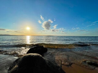 Sunset in summer at Seventeen Seventy, on the Great Barrier Reef, Queensland, Australia