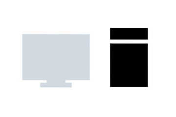 desktop computer silhouette vector illustration